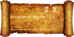 Burghardt Márta névjegykártya