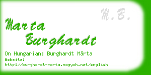 marta burghardt business card