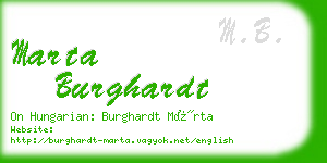 marta burghardt business card